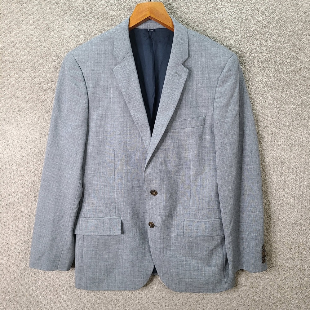 J Crew Jacket Mens 42R Gray Blazer Voyager Thompson Wool Two Button Suit Coat